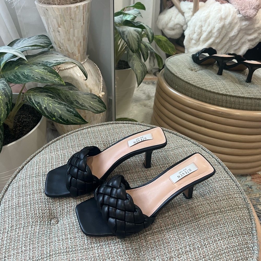 Steven By Steve Madden Black Braided Heels